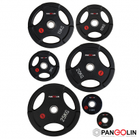 Чёрные обрезиненные олимпийские диски Quantum Fitness QWP01 (Pangolin Fitness WP074B) 25 кг